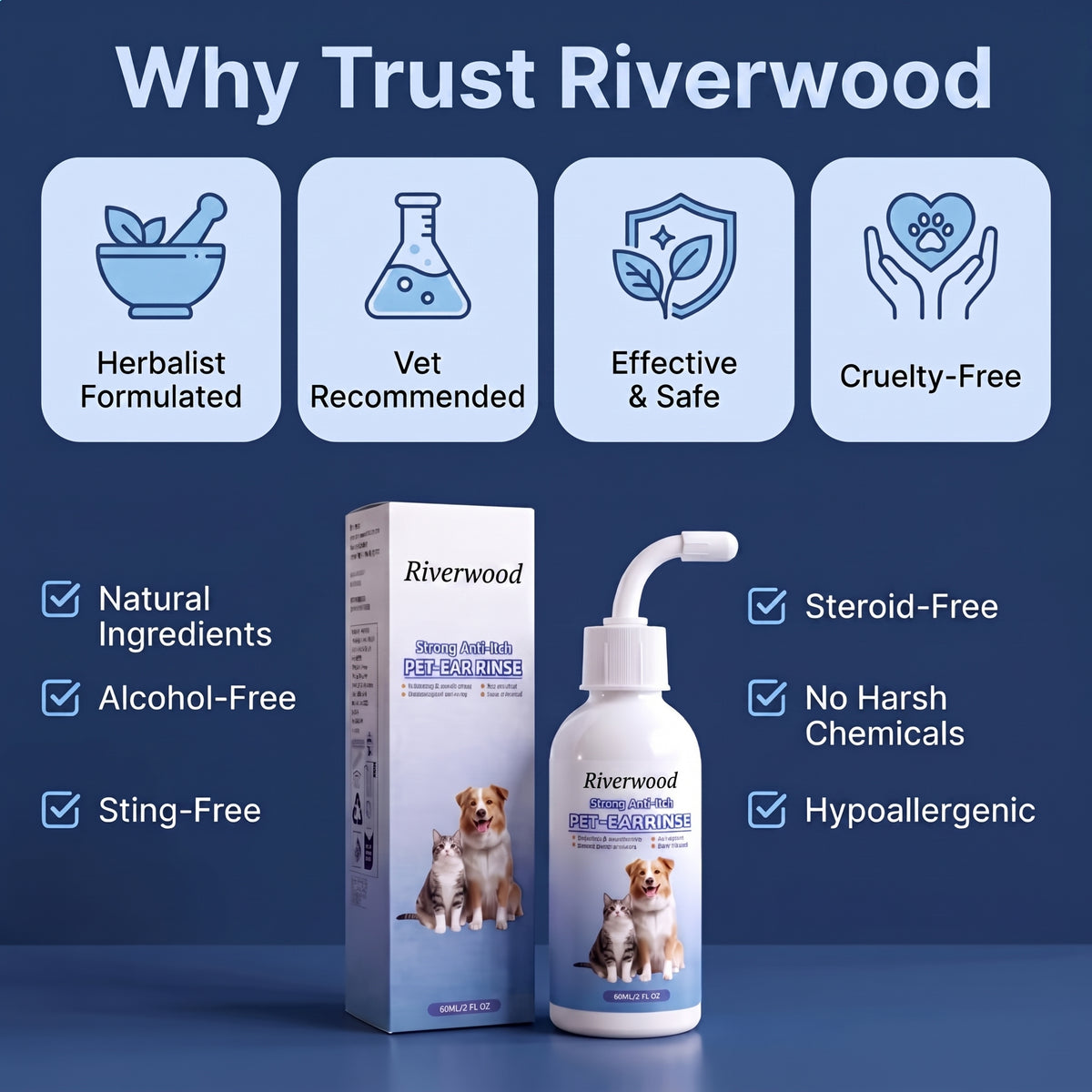 Riverwood. Anti-Itch Pet Ear Rinse
