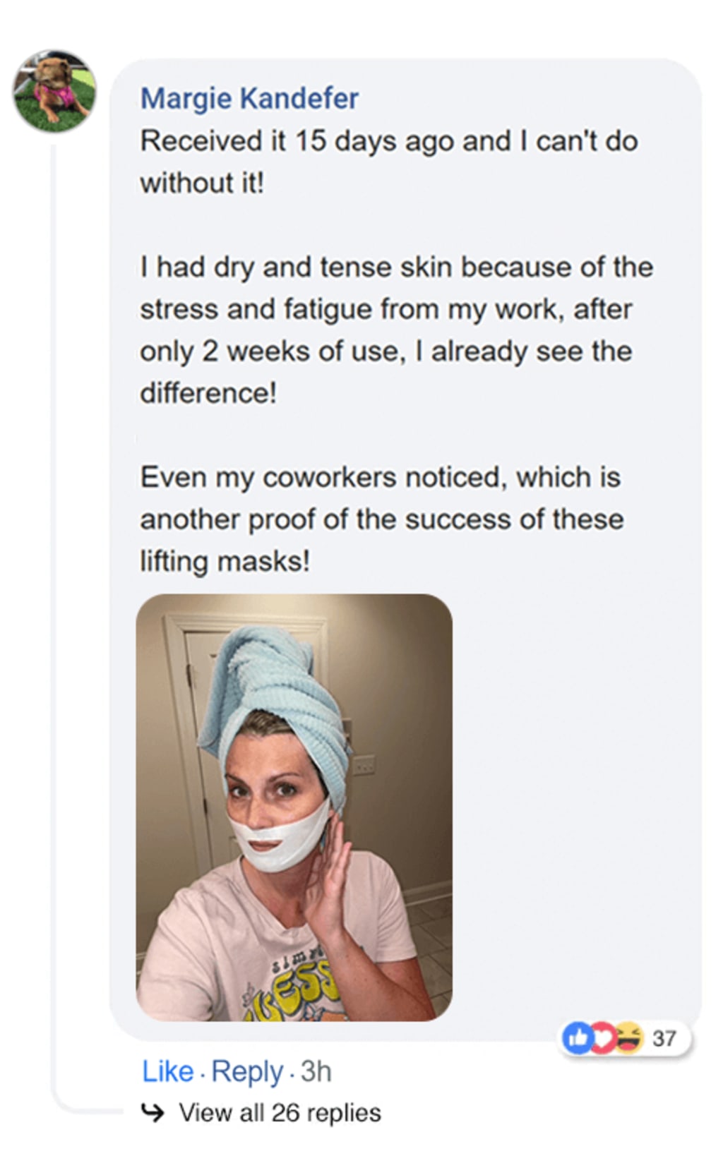 Double chin lifting mask by Riverwoods