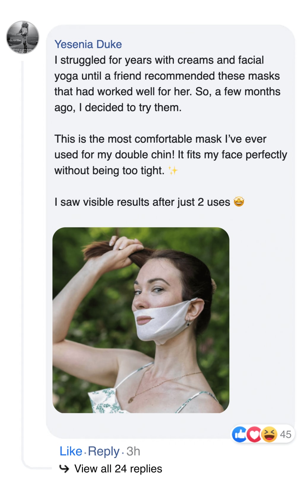 Double chin lifting mask by Riverwoods