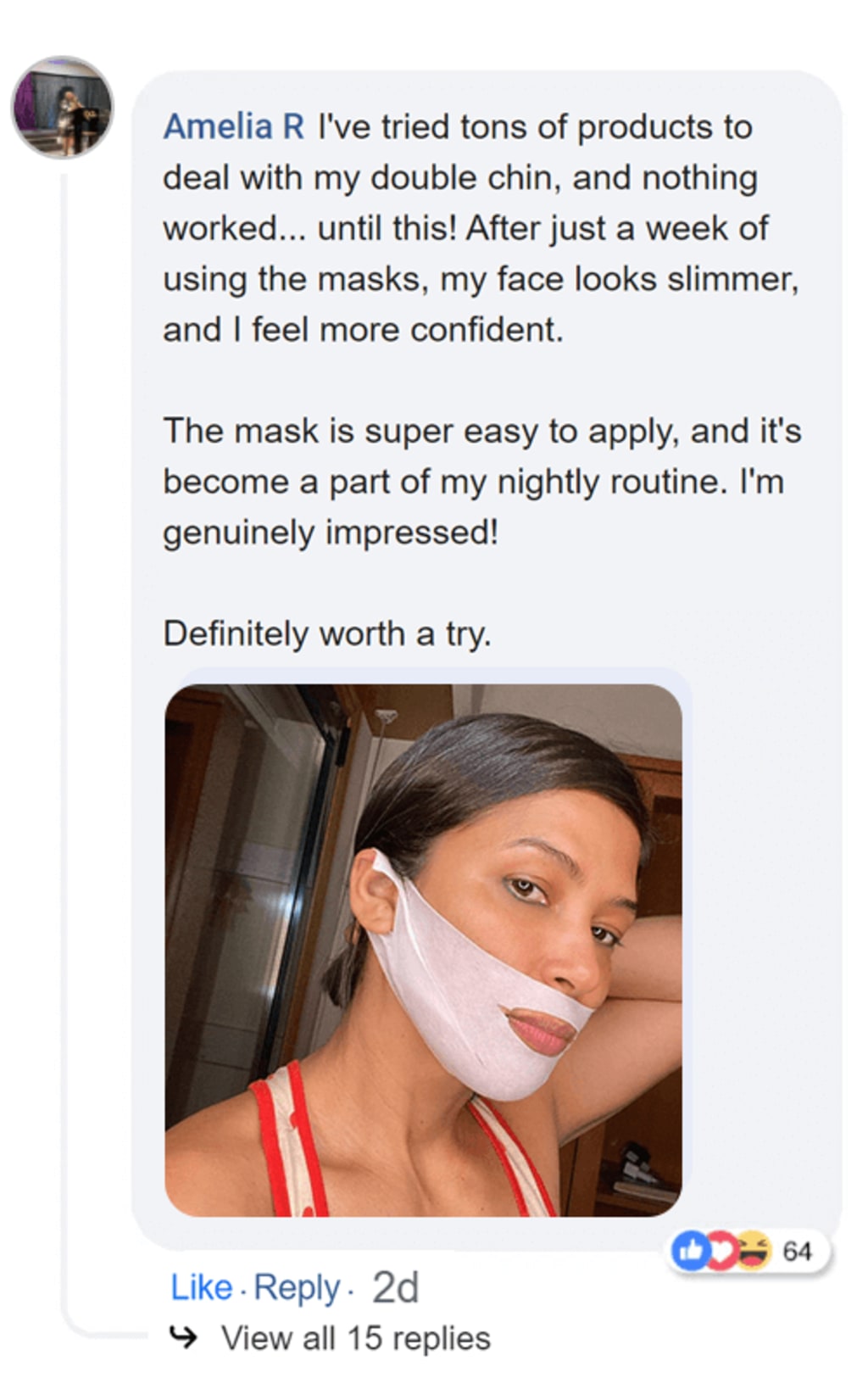 Double chin lifting mask by Riverwoods